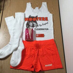 New Hooters Bundle Tank Shorts Hose Socks & Name Tag Size XS/XS